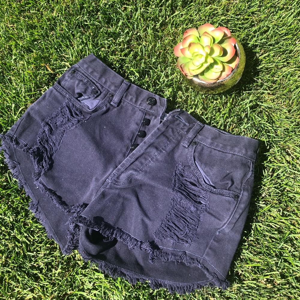 Black high wasted shorts